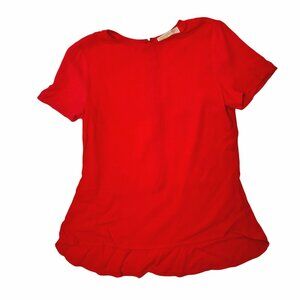 Michael Michael Kors Orange Short Sleeve Hi-Lo Blouse Womens Small